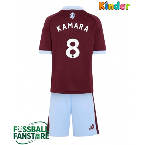 Aston Villa Boubacar Kamara #8 Replik Heimtrikot Kinder 2026-27 Kurzarm (+ Kurze Hosen)